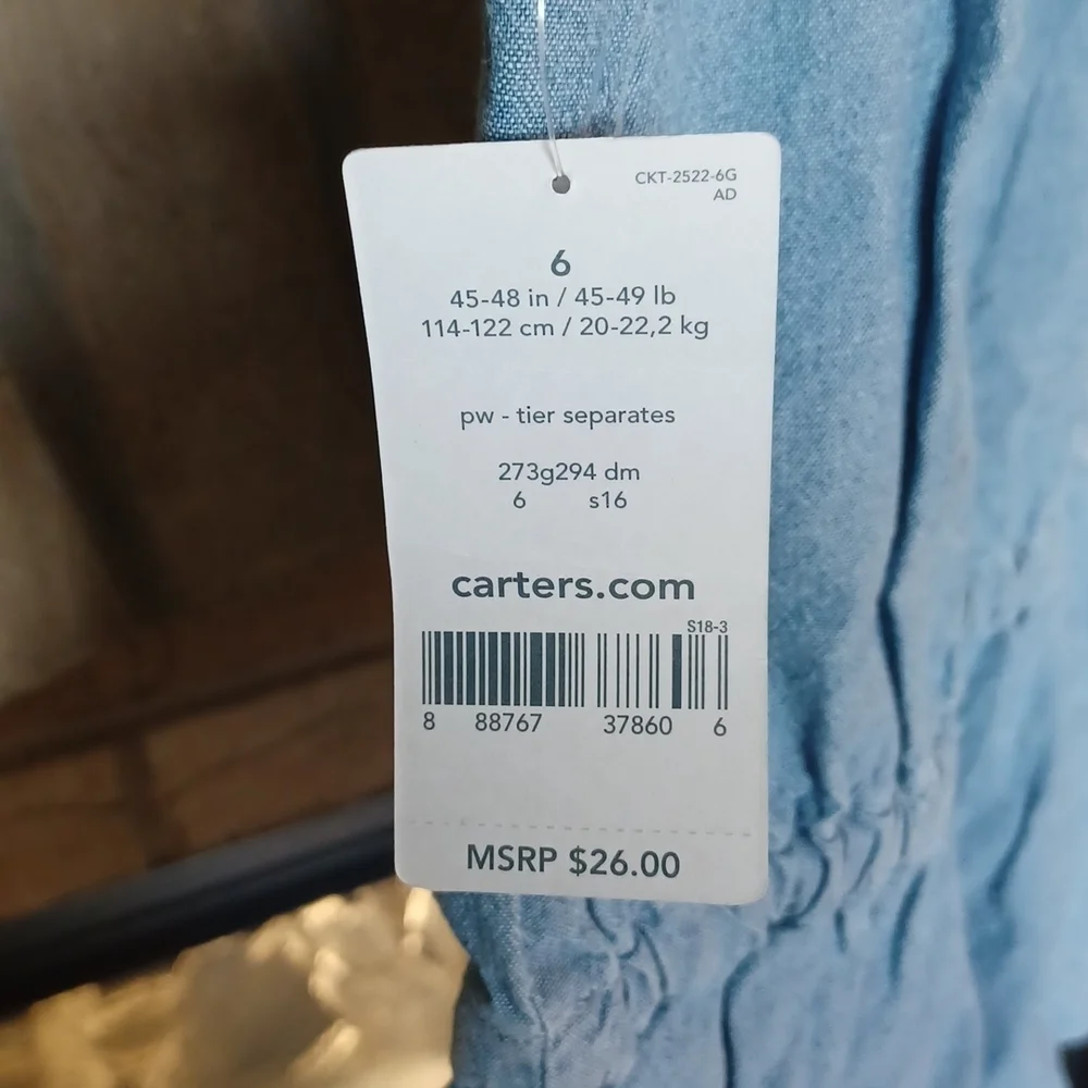 Carter’s Jean Embroyered Strap Shirt